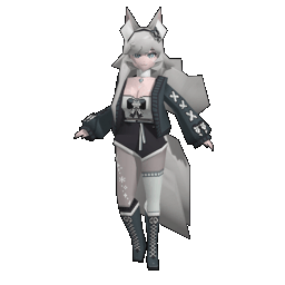 Turnaround animation of updated Frost PSX with a jacket and long hair.